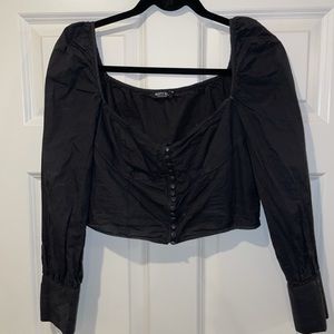 Nasty Gal black long sleeve top